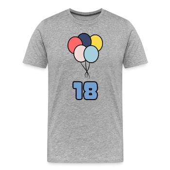 18. 18 JAHRE ALT. 18-JÄHRIGES JUBILÄUM. GEBURTSTAG 18 JAHRE. - Männer Premium Bio T-Shirt - Grau meliert - Vorne - Damien (186cm)