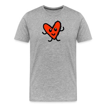 VIELEN DANK. GELIEBTE. MEISTER. DANKE HERRIN - Männer Premium Bio T-Shirt - Grau meliert - Vorne - Damien (186cm)