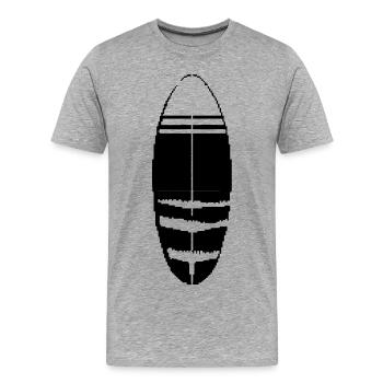 Surfbrett Pixel - Männer Premium Bio T-Shirt - Grau meliert - Vorne - Damien (186cm)