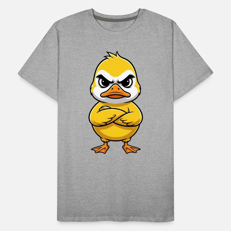 Grumpy Duck Cartoon Annoyed Grumpy Sour Men's Premium Organic T-Shirt