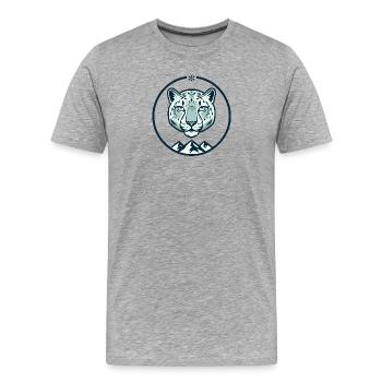 Mountain snow leopard - Men's Premium Organic T-Shirt - heather grey - Front - Damien (186cm)