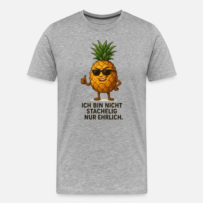 Ananas mit Stil und Ehrlichkeit - Männer Premium Bio T-Shirt - Grau meliert