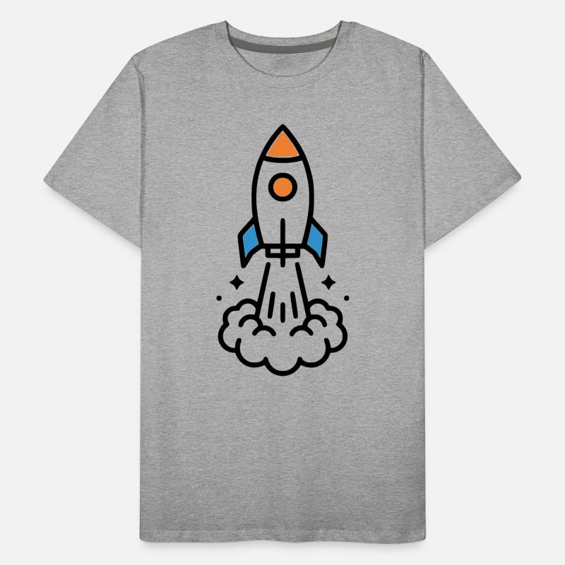 Comic spatial Rocket Launch T-shirt bio Premium Homme