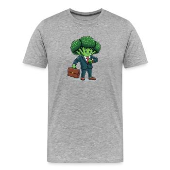 Business Broccoli - Men's Premium Organic T-Shirt - heather grey - Front - Damien (186cm)