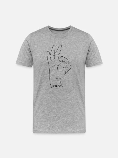 Perfekt - Männer Premium Bio T-Shirt - Grau meliert