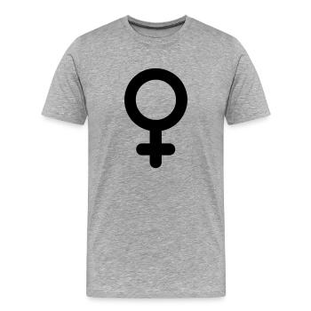 woman symbol - Men's Premium Organic T-Shirt - heather grey - Front - Damien (186cm)