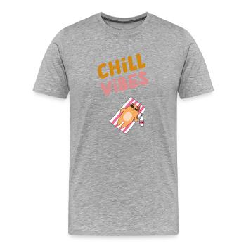 Ambiance décontractée - T-shirt bio Premium Homme - gris chiné - Devant - Damien (186cm)