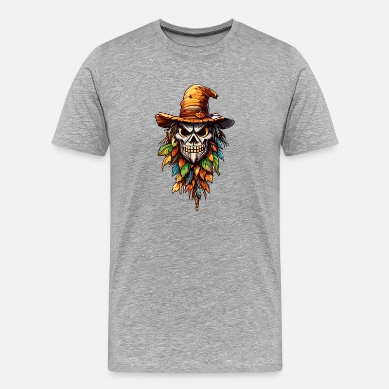 Vogelscheuche / Erntehelfer / Maisfeld / Feld - Männer Premium Bio T-Shirt - Grau meliert