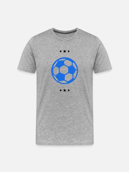 fussball - Männer Premium Bio T-Shirt - Grau meliert