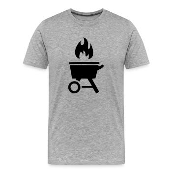 Grill - Männer Premium Bio T-Shirt - Grau meliert - Vorne - Damien (186cm)
