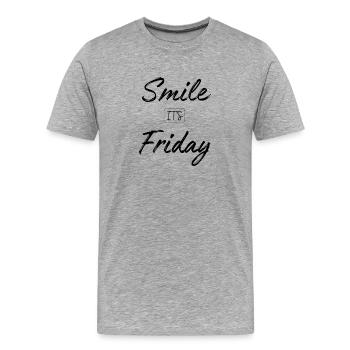 Lächle, es ist Freitag - Männer Premium Bio T-Shirt - Grau meliert - Vorne - Damien (186cm)