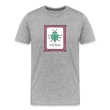 Petit coléoptère - T-shirt bio Premium Homme - gris chiné - Devant - Damien (186cm)