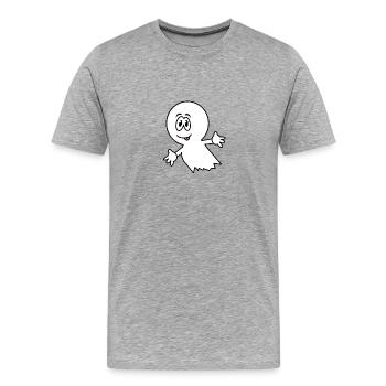 Gespenst - Männer Premium Bio T-Shirt - Grau meliert - Vorne - Damien (186cm)