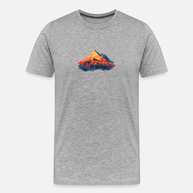 Weisshorn VS 4505m LowPoly - Männer Premium Bio T-Shirt - Grau meliert