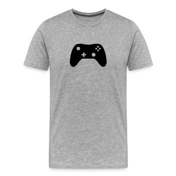 Controller - Men's Premium Organic T-Shirt - heather grey - Front - Damien (186cm)