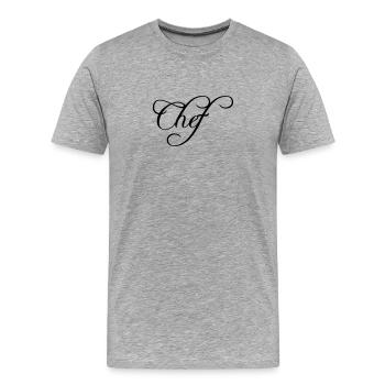 Chef Koch Chefkoch Mütze Logo Text Sternekoch - Männer Premium Bio T-Shirt - Grau meliert - Vorne - Damien (186cm)