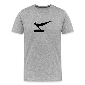 Turnen - Männer Premium Bio T-Shirt - Grau meliert - Vorne - Damien (186cm)