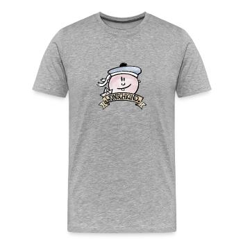 Wunschkind / Baby / Seemann / Ahoi / Geburt / Boot - Männer Premium Bio T-Shirt - Grau meliert - Vorne - Damien (186cm)