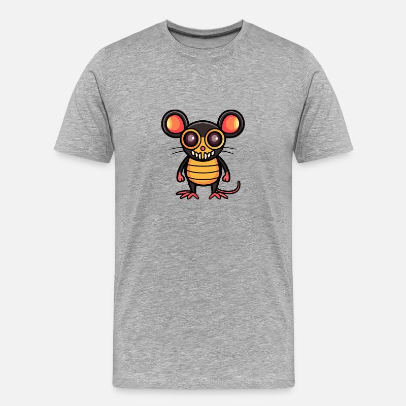 Maus Halloween Comic - Männer Premium Bio T-Shirt - Grau meliert