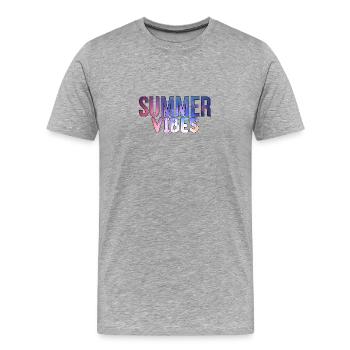 summer - Männer Premium Bio T-Shirt - Grau meliert - Vorne - Damien (186cm)