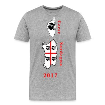 Corse-Sardegna-2017 - Men's Premium Organic T-Shirt - heather grey - Front - Damien (186cm)