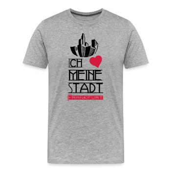 Stadt Liebe Frankfurt Geschenk - Männer Premium Bio T-Shirt - Grau meliert - Vorne - Damien (186cm)