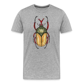 Big Stag - Coléoptère cerf géant - T-shirt bio Premium Homme - gris chiné - Devant - Damien (186cm)