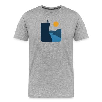 Preikestolen – Norwegian Landmark - Men's Premium Organic T-Shirt - heather grey - Front - Damien (186cm)