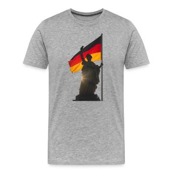 Freedom meets flag Germany, Germania - Men's Premium Organic T-Shirt - heather grey - Front - Damien (186cm)