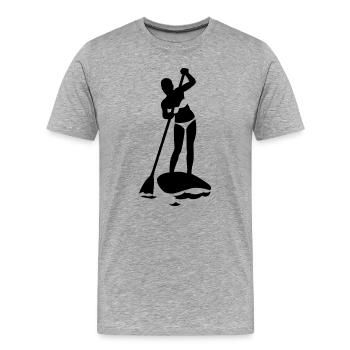 SUP board - Männer Premium Bio T-Shirt - Grau meliert - Vorne - Damien (186cm)