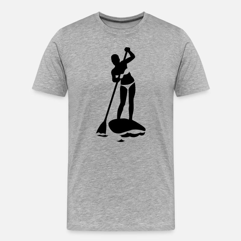 SUP board - Männer Premium Bio T-Shirt - Grau meliert