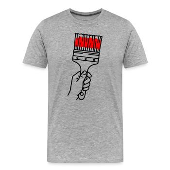 Peintre - T-shirt bio Premium Homme - gris chiné - Devant - Damien (186cm)