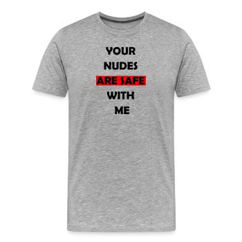 Edgy Humor T-Shirt - Männer Premium Bio T-Shirt - Grau meliert - Vorne - Damien (186cm)