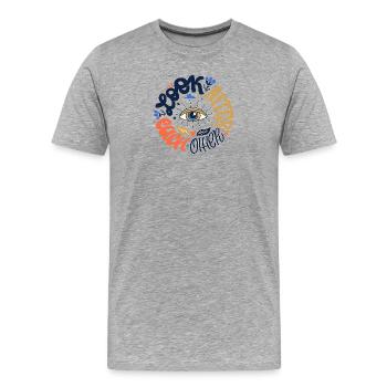  Augenmotiv - Männer Premium Bio T-Shirt - Grau meliert - Vorne - Damien (186cm)