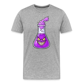 Magie de la bouteille d’alchimie violette - T-shirt bio Premium Homme - gris chiné - Devant - Damien (186cm)