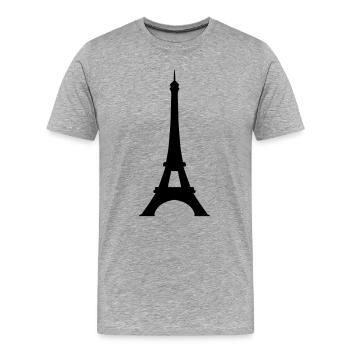 La Tour Eiffel - T-shirt bio Premium Homme - gris chiné - Devant - Damien (186cm)