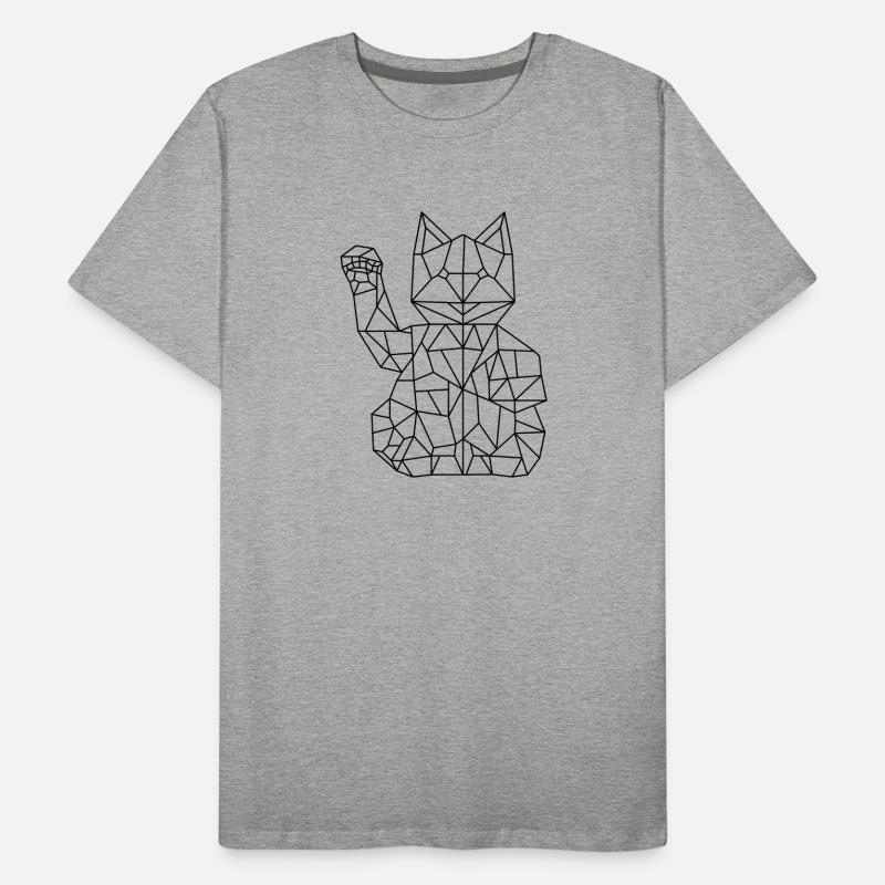 Chat de fortune Maneki-neko Polygone T-shirt bio Premium Homme