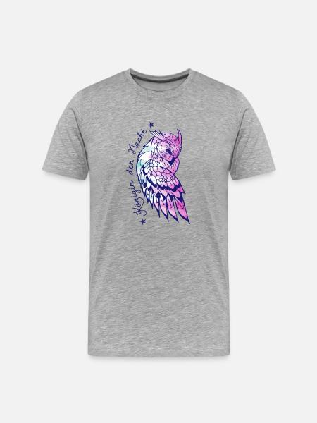 Owl Night - Men's Premium Organic T-Shirt - heather grey