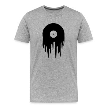 Schallplatte - Männer Premium Bio T-Shirt - Grau meliert - Vorne - Damien (186cm)
