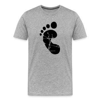 Little baby foot - Men's Premium Organic T-Shirt - heather grey - Front - Damien (186cm)