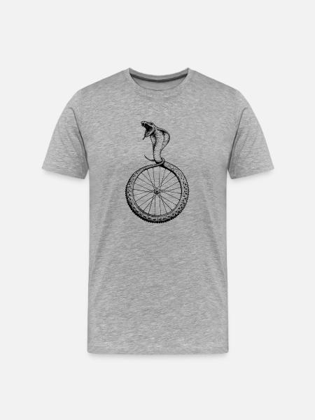 Snakebite - Männer Premium Bio T-Shirt - Grau meliert