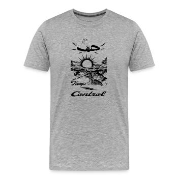 GARDEZ LE CONTRÔLE Kiter - T-shirt bio Premium Homme - gris chiné - Devant - Damien (186cm)