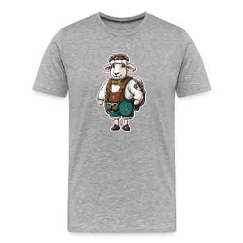 Lederhosen / Animal / Traditional costume / Tradition / Sheep - Men's Premium Organic T-Shirt - heather grey - Front - Damien (186cm)