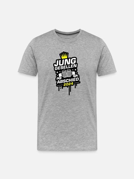 Junggesellen Abschied 2024 - Männer Premium Bio T-Shirt - Grau meliert