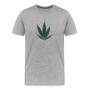C’est l’heure du cannabis - T-shirt bio Premium Homme - gris chiné - Devant - Damien (186cm)