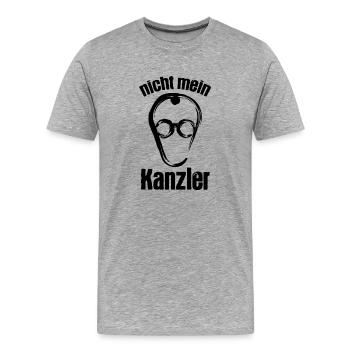 Merz - Nicht mein Kanzler - nein zu Merz - Männer Premium Bio T-Shirt - Grau meliert - Vorne - Damien (186cm)