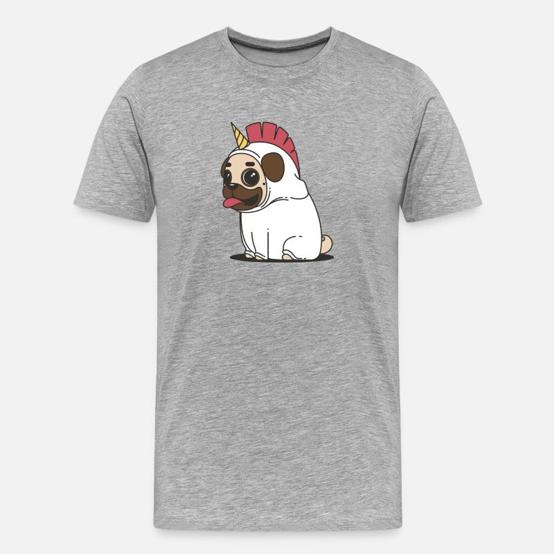 Bubule: das Einhorn Hund - Männer Premium Bio T-Shirt - Grau meliert