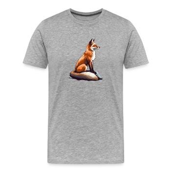 Schlau - Männer Premium Bio T-Shirt - Grau meliert - Vorne - Damien (186cm)