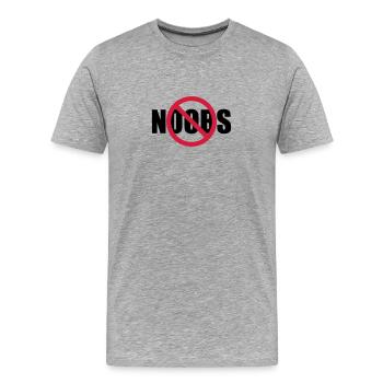 Aucun signe de noobs interdit - T-shirt bio Premium Homme - gris chiné - Devant - Damien (186cm)