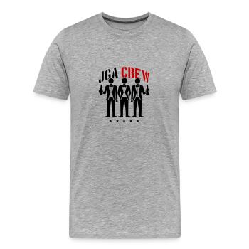 Enterrement de vie de garçon Équipage Enterrement de vie de garçon - T-shirt bio Premium Homme - gris chiné - Devant - Damien (186cm)